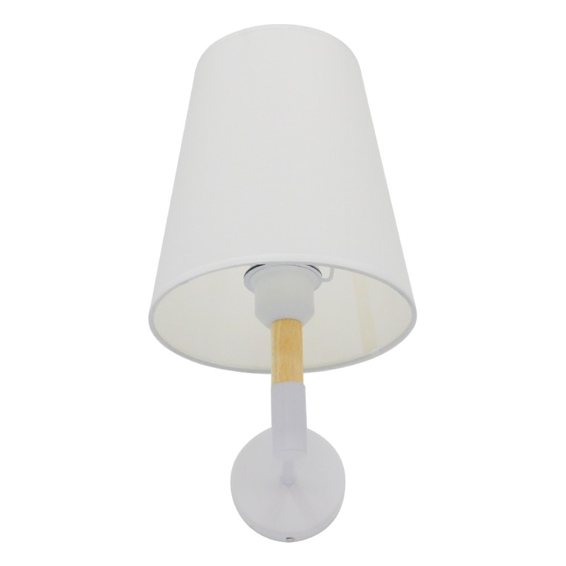 GLOBOSTAR® LYDFORD 01433 Μοντέρνο Φωτιστικό Τοίχου - Απλίκα με Ντουί 1 x E27 AC 220-240V IP20 - Λευκό & Μπέζ - Μ20 x Π28 x Υ36cm