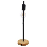GLOBOSTAR® HONOR SQUARE 01435 Μοντέρνο Επιτραπέζιο Φωτιστικό Πορτατίφ με Ντουί 1 x E27 AC 220-240V IP20 - Μαύρο & Μπεζ - M20 x Π20 x Υ42cm