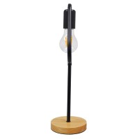 GLOBOSTAR® HONOR TRIANGLE 01436 Μοντέρνο Επιτραπέζιο Φωτιστικό Πορτατίφ με Ντουί 1 x E27 AC 220-240V IP20 - Μαύρο & Μπεζ - M20 x Π20 x Υ40cm