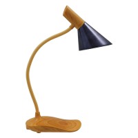 GloboStar® DRAPER 01437 Επιτραπέζιο Φωτιστικό Πορτατίφ LED 6W 500lm 360° DC 5V IP20 Φυσικό Λευκό 4500K Dimmable Μπεζ Ξύλο με Μαύρο Μέταλλο - Μ10 x Π14 x Υ33cm - 2 Xρόνια Εγγύηση
