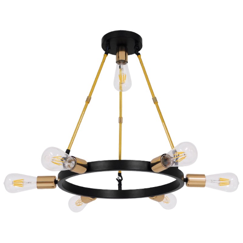 GLOBOSTAR® SAILOR 01445 Μοντέρνο Φωτιστικό Οροφής με Ντουί 7 x E27 AC 220-240V IP20 - Πολύχρωμο - Μ55 x Π55 x Υ55cm