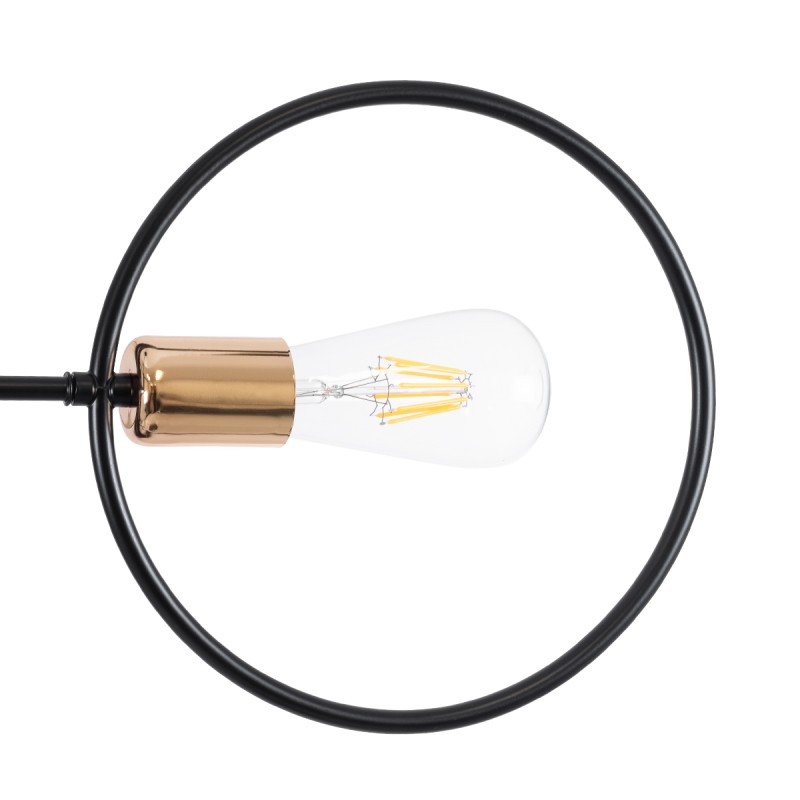 GLOBOSTAR® NEXUS 01446 Μοντέρνο Φωτιστικό Οροφής με Ντουί 6 x E27 AC 220-240V IP20 - Μαύρο & Χάλκινο - Μ105 x Π105 x Υ70cm