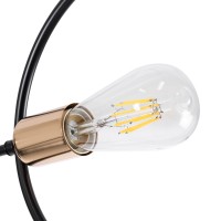 GLOBOSTAR® NEXUS 01446 Μοντέρνο Φωτιστικό Οροφής με Ντουί 6 x E27 AC 220-240V IP20 - Μαύρο & Χάλκινο - Μ105 x Π105 x Υ70cm