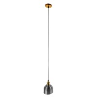 GLOBOSTAR® SEGRETO 01449 Vintage Κρεμαστό Φωτιστικό Οροφής με Ντουί 1 x E27 AC 220-240V IP20 - Γκρι & Χρυσό - Μ14 x Π14 x Υ18cm