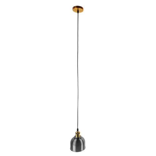 GLOBOSTAR® SEGRETO 01449 Vintage Κρεμαστό Φωτιστικό Οροφής με Ντουί 1 x E27 AC 220-240V IP20 - Γκρι & Χρυσό - Μ14 x Π14 x Υ18cm