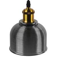 GLOBOSTAR® SEGRETO 01449 Vintage Κρεμαστό Φωτιστικό Οροφής με Ντουί 1 x E27 AC 220-240V IP20 - Γκρι & Χρυσό - Μ14 x Π14 x Υ18cm
