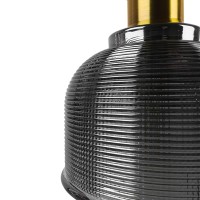 GLOBOSTAR® SEGRETO 01449 Vintage Κρεμαστό Φωτιστικό Οροφής με Ντουί 1 x E27 AC 220-240V IP20 - Γκρι & Χρυσό - Μ14 x Π14 x Υ18cm