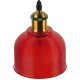 GloboStar® SEGRETO 01450 Vintage Κρεμαστό Φωτιστικό Οροφής Μονόφωτο Κόκκινο Γυάλινο Διάφανο Καμπάνα με Χρυσό Ντουί Φ14 x Υ18cm