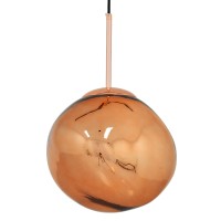 GLOBOSTAR® DIXAR 01461 Μοντέρνο Κρεμαστό Φωτιστικό Οροφής με Ντουί 1 x E27 AC 220-240V IP20 - Χάλκινο Φιμέ - Μ28 x Π28 x Υ40cm