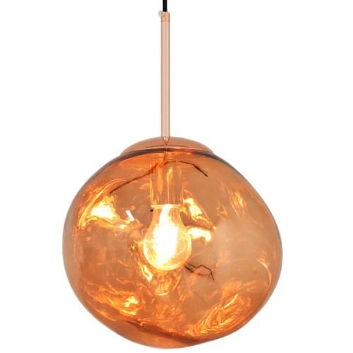 GLOBOSTAR® DIXAR 01461 Μοντέρνο Κρεμαστό Φωτιστικό Οροφής με Ντουί 1 x E27 AC 220-240V IP20 - Χάλκινο - Μ28 x Π28 x Υ40cm