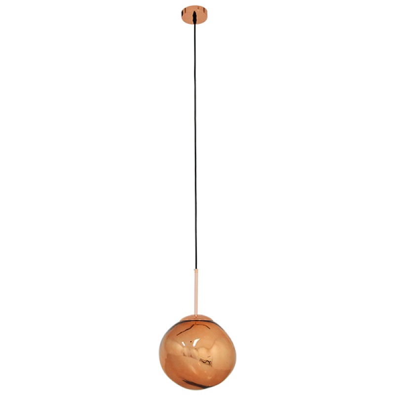 GLOBOSTAR® DIXAR 01461 Μοντέρνο Κρεμαστό Φωτιστικό Οροφής με Ντουί 1 x E27 AC 220-240V IP20 - Χάλκινο Φιμέ - Μ28 x Π28 x Υ40cm