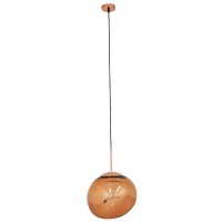 GLOBOSTAR® DIXAR 01465 Μοντέρνο Κρεμαστό Φωτιστικό Οροφής με Ντουί 1 x E27 AC 220-240V IP20 - Χάλκινο - Μ36 x Π36 x Υ45cm