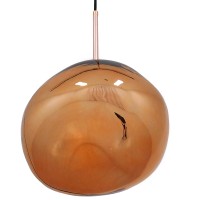 GLOBOSTAR® DIXAR 01465 Μοντέρνο Κρεμαστό Φωτιστικό Οροφής με Ντουί 1 x E27 AC 220-240V IP20 - Χάλκινο - Μ36 x Π36 x Υ45cm