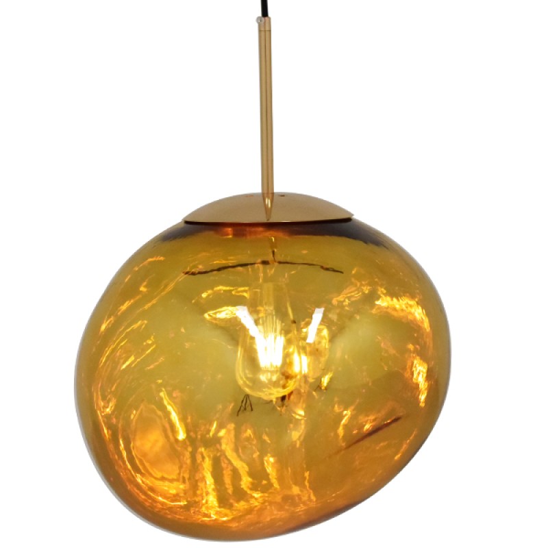 GLOBOSTAR® DIXAR 01466 Μοντέρνο Κρεμαστό Φωτιστικό Οροφής με Ντουί 1 x E27 AC 220-240V IP20 - Χρυσό - Μ36 x Π36 x Υ45cm