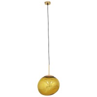GLOBOSTAR® DIXAR 01466 Μοντέρνο Κρεμαστό Φωτιστικό Οροφής με Ντουί 1 x E27 AC 220-240V IP20 - Χρυσό - Μ36 x Π36 x Υ45cm