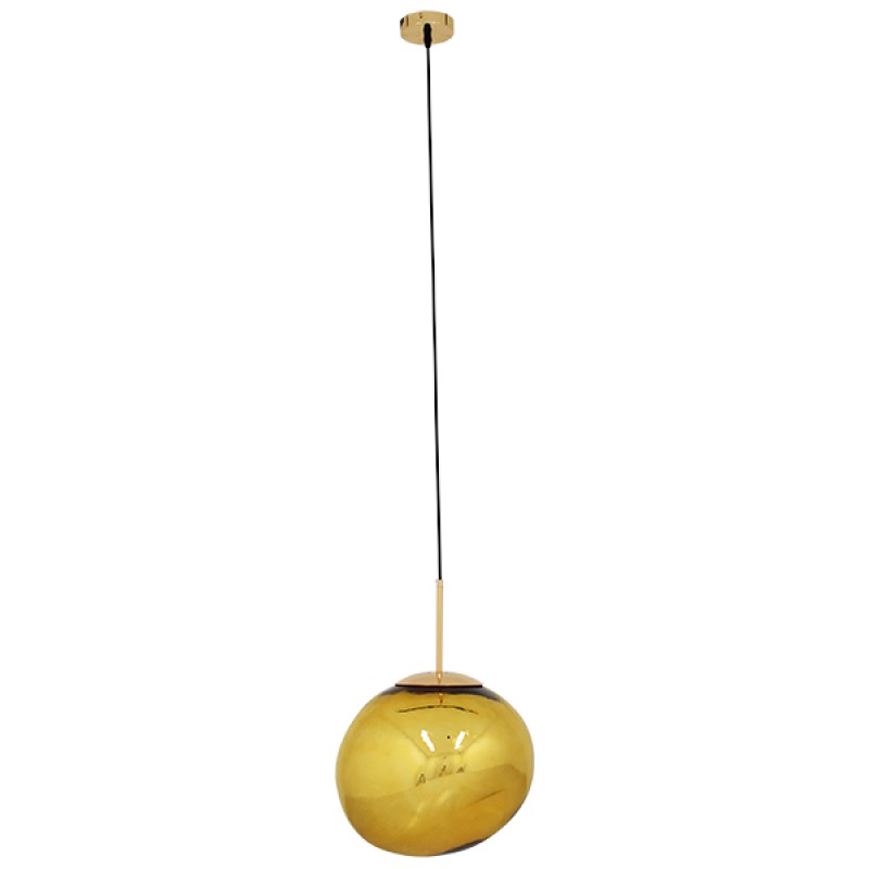 GLOBOSTAR® DIXAR 01466 Μοντέρνο Κρεμαστό Φωτιστικό Οροφής με Ντουί 1 x E27 AC 220-240V IP20 - Χρυσό - Μ36 x Π36 x Υ45cm
