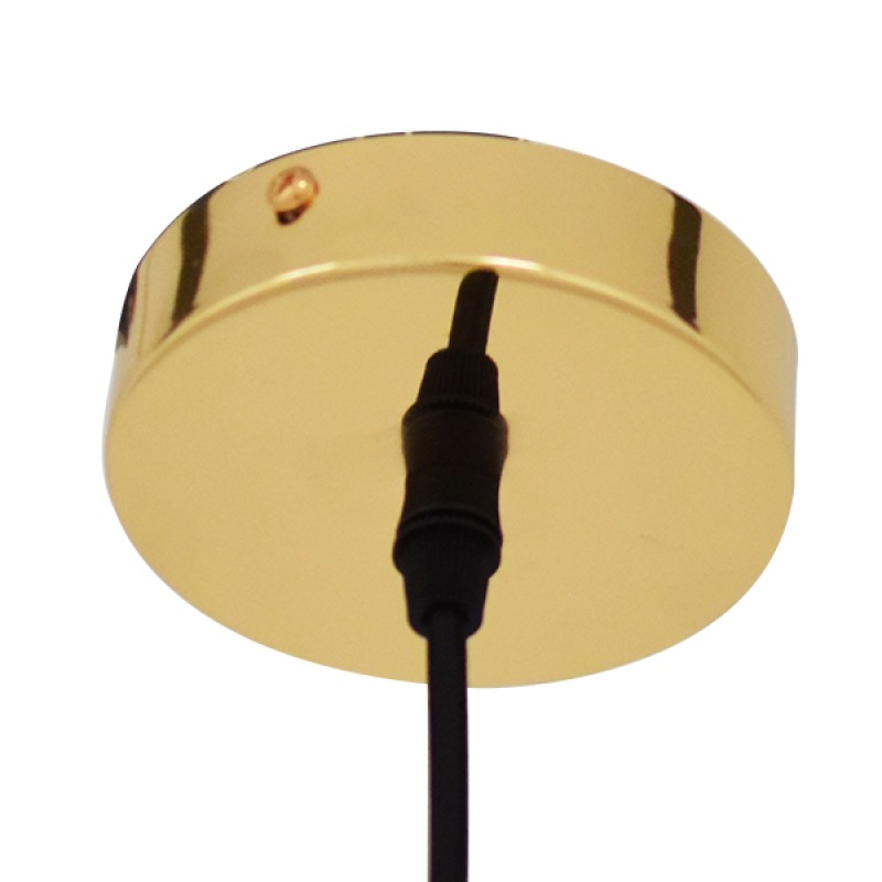 GLOBOSTAR® DIXAR 01466 Μοντέρνο Κρεμαστό Φωτιστικό Οροφής με Ντουί 1 x E27 AC 220-240V IP20 - Χρυσό - Μ36 x Π36 x Υ45cm