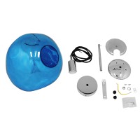 GLOBOSTAR® DIXAR 01467 Μοντέρνο Κρεμαστό Φωτιστικό Οροφής με Ντουί 1 x E27 AC 220-240V IP20 - Μπλε & Ασημί - Μ36 x Π36 x Υ45cm