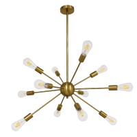 GLOBOSTAR® MILANO 01485 Μοντέρνο Φωτιστικό Οροφής με Ντουί 12 x E27 AC 220-240V IP20 - Χρυσό - Μ80 x Π80 x Υ80cm