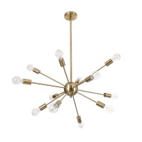 GLOBOSTAR® MILANO 01485 Μοντέρνο Φωτιστικό Οροφής με Ντουί 12 x E27 AC 220-240V IP20 - Χρυσό - Μ80 x Π80 x Υ80cm