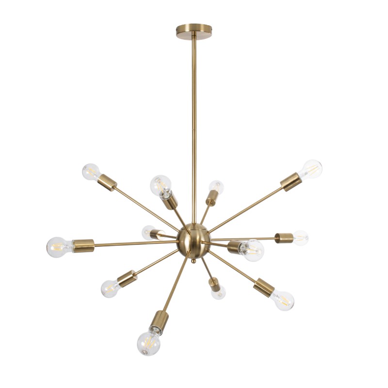 GLOBOSTAR® MILANO 01485 Μοντέρνο Φωτιστικό Οροφής με Ντουί 12 x E27 AC 220-240V IP20 - Χρυσό - Μ80 x Π80 x Υ80cm