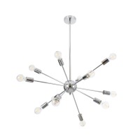 GLOBOSTAR® MILANO 01487 Μοντέρνο Φωτιστικό Οροφής με Ντουί 12 x E27 AC 220-240V IP20 - Ασημί - Μ80 x Π80 x Υ80cm