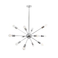 GLOBOSTAR® MILANO 01487 Μοντέρνο Φωτιστικό Οροφής με Ντουί 12 x E27 AC 220-240V IP20 - Ασημί - Μ80 x Π80 x Υ80cm