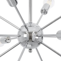 GLOBOSTAR® MILANO 01487 Μοντέρνο Φωτιστικό Οροφής με Ντουί 12 x E27 AC 220-240V IP20 - Ασημί - Μ80 x Π80 x Υ80cm