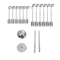 GLOBOSTAR® MILANO 01487 Μοντέρνο Φωτιστικό Οροφής με Ντουί 12 x E27 AC 220-240V IP20 - Ασημί - Μ80 x Π80 x Υ80cm