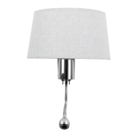 GLOBOSTAR® ELEGANT 01493 Μοντέρνο Φωτιστικό Τοίχου - Απλίκα Ξενοδοχείου Reading Light με Ντουί 1 x E27 LED 3W 360lm 36° AC 220-240V IP20 Θερμό Λευκό 2700K - Bridgelux COB Chip - Ασημί & Λευκό - Μ26 x Π16.5 x Υ33cm - 2 Χρόνια Εγγύηση
