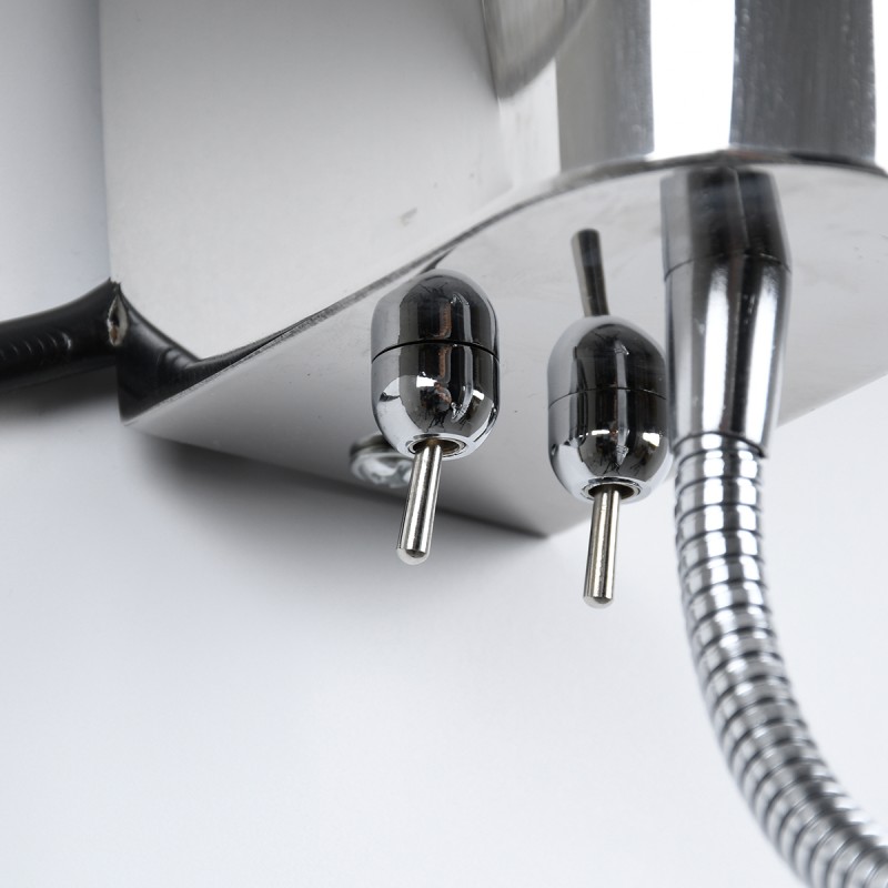 GLOBOSTAR® ELEGANT 01493 Μοντέρνο Φωτιστικό Τοίχου - Απλίκα Ξενοδοχείου Reading Light με Ντουί 1 x E27 LED 3W 360lm 36° AC 220-240V IP20 Θερμό Λευκό 2700K - Bridgelux COB Chip - Ασημί & Λευκό - Μ26 x Π16.5 x Υ33cm - 2 Χρόνια Εγγύηση