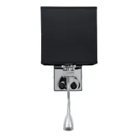 GLOBOSTAR® ELEGANT 01494 Μοντέρνο Φωτιστικό Τοίχου - Απλίκα Ξενοδοχείου Reading Light με Ντουί 1 x E27 LED 3W 270lm 36° AC 220-240V IP20 Θερμό Λευκό 2700K - CREE XPE Chip - Ασημί & Μαύρο - Μ17 x Π21 x Υ43cm - 2 Χρόνια Εγγύηση