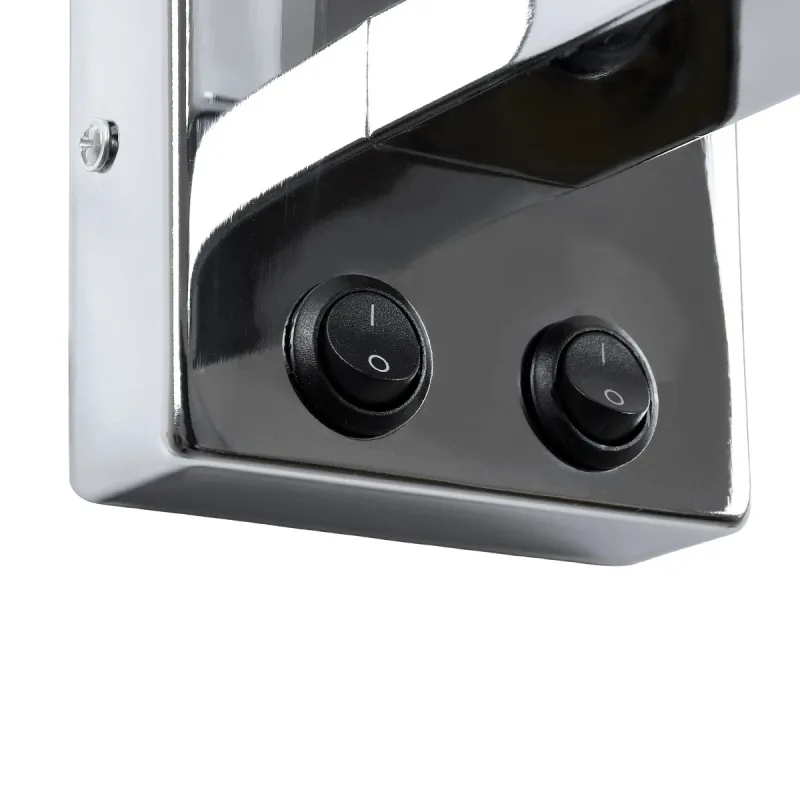 GLOBOSTAR® ELEGANT 01494 Μοντέρνο Φωτιστικό Τοίχου - Απλίκα Ξενοδοχείου Reading Light με Ντουί 1 x E27 LED 3W 270lm 36° AC 220-240V IP20 Θερμό Λευκό 2700K - CREE XPE Chip - Ασημί & Μαύρο - Μ17 x Π21 x Υ43cm - 2 Χρόνια Εγγύηση