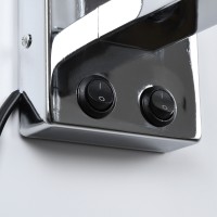 GLOBOSTAR® ELEGANT 01494 Μοντέρνο Φωτιστικό Τοίχου - Απλίκα Ξενοδοχείου Reading Light με Ντουί 1 x E27 LED 3W 270lm 36° AC 220-240V IP20 Θερμό Λευκό 2700K - CREE XPE Chip - Ασημί & Μαύρο - Μ17 x Π21 x Υ43cm - 2 Χρόνια Εγγύηση