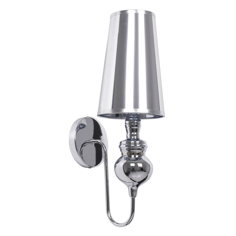 GLOBOSTAR® LAURA 01498 Μοντέρνο Φωτιστικό Τοίχου - Απλίκα με Ντουί 1 x E27 AC 220-240V IP20 - Ασημί - Μ21 x Π15 x Y48cm