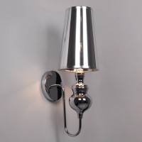 GLOBOSTAR® LAURA 01498 Μοντέρνο Φωτιστικό Τοίχου - Απλίκα με Ντουί 1 x E27 AC 220-240V IP20 - Ασημί - Μ21 x Π15 x Y48cm