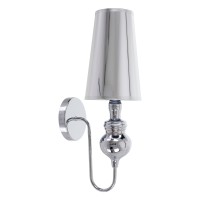 GLOBOSTAR® LAURA 01498 Μοντέρνο Φωτιστικό Τοίχου - Απλίκα με Ντουί 1 x E27 AC 220-240V IP20 - Ασημί - Μ21 x Π15 x Y48cm