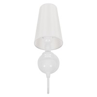 GLOBOSTAR® LAURA 01499 Μοντέρνο Φωτιστικό Τοίχου - Απλίκα με Ντουί 1 x E27 AC 220-240V IP20 - Λευκό - Μ21 x Π15 x Y48cm