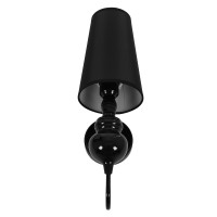 GLOBOSTAR® LAURA 01500 Μοντέρνο Φωτιστικό Τοίχου - Απλίκα με Ντουί 1 x E27 AC 220-240V IP20 - Μαύρο - Μ21 x Π15 x Y48cm