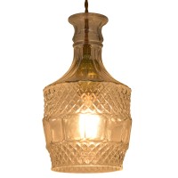 GLOBOSTAR® WHISKEY 01513 Vintage Κρεμαστό Φωτιστικό Οροφής με Ντουί 1 x E27 AC 220-240V IP20 - Διάφανο - Μ13 x Π13 x Υ22cm