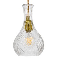 GLOBOSTAR® WHISKEY 01514 Vintage Κρεμαστό Φωτιστικό Οροφής με Ντουί 1 x E27 AC 220-240V IP20 - Διάφανο - Μ14 x Π14 x Υ23cm