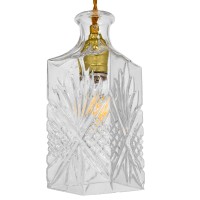 GLOBOSTAR® WHISKEY 01516 Vintage Κρεμαστό Φωτιστικό Οροφής με Ντουί 1 x E27 AC 220-240V IP20 - Διάφανο - Μ10 x Π10 x Υ24cm