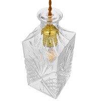 GLOBOSTAR® WHISKEY 01516 Vintage Κρεμαστό Φωτιστικό Οροφής με Ντουί 1 x E27 AC 220-240V IP20 - Διάφανο - Μ10 x Π10 x Υ24cm