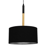 GLOBOSTAR® BRONX 01517 Μοντέρνο Κρεμαστό Φωτιστικό Οροφής με Ντουί 1 x E27 AC 220-240V IP20 - Μαύρο & Μπεζ - Μ35 x Π35 x Υ50cm