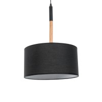 GLOBOSTAR® BRONX 01517 Μοντέρνο Κρεμαστό Φωτιστικό Οροφής με Ντουί 1 x E27 AC 220-240V IP20 - Μαύρο & Μπεζ - Μ35 x Π35 x Υ50cm