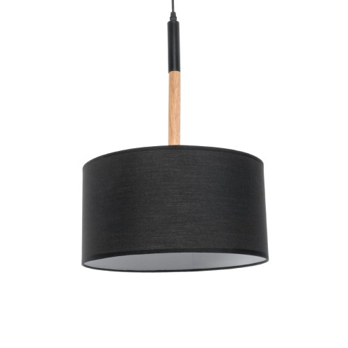 GLOBOSTAR® BRONX 01517 Μοντέρνο Κρεμαστό Φωτιστικό Οροφής με Ντουί 1 x E27 AC 220-240V IP20 - Μαύρο & Μπεζ - Μ35 x Π35 x Υ50cm