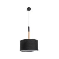 GLOBOSTAR® BRONX 01517 Μοντέρνο Κρεμαστό Φωτιστικό Οροφής με Ντουί 1 x E27 AC 220-240V IP20 - Μαύρο & Μπεζ - Μ35 x Π35 x Υ50cm