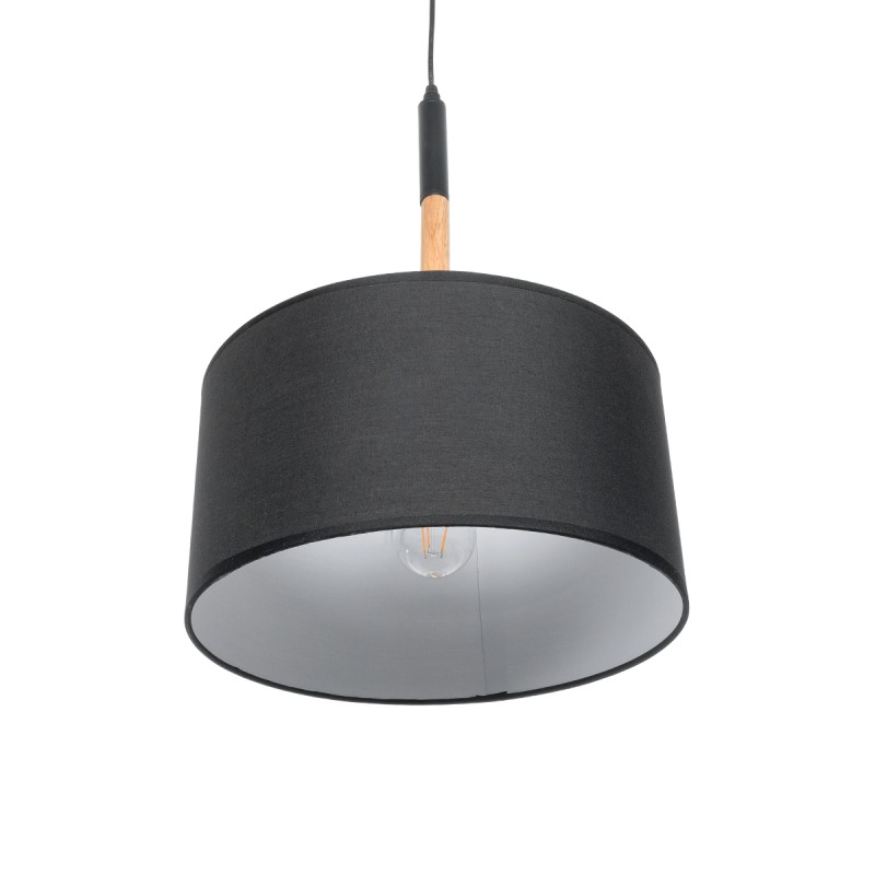 GLOBOSTAR® BRONX 01517 Μοντέρνο Κρεμαστό Φωτιστικό Οροφής με Ντουί 1 x E27 AC 220-240V IP20 - Μαύρο & Μπεζ - Μ35 x Π35 x Υ50cm