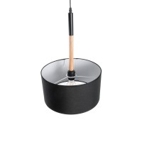 GLOBOSTAR® BRONX 01517 Μοντέρνο Κρεμαστό Φωτιστικό Οροφής με Ντουί 1 x E27 AC 220-240V IP20 - Μαύρο & Μπεζ - Μ35 x Π35 x Υ50cm