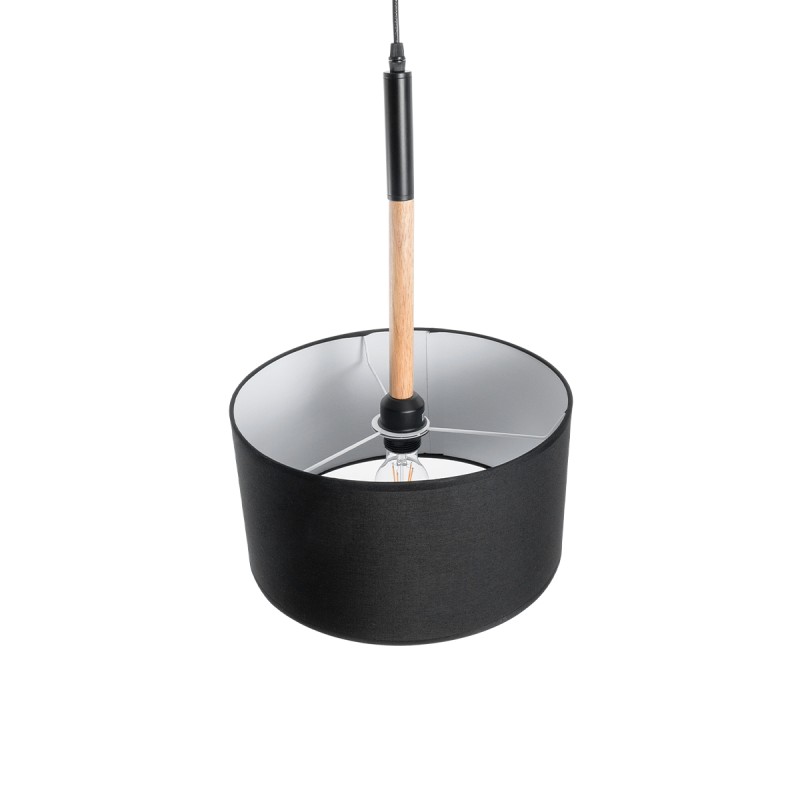 GLOBOSTAR® BRONX 01517 Μοντέρνο Κρεμαστό Φωτιστικό Οροφής με Ντουί 1 x E27 AC 220-240V IP20 - Μαύρο & Μπεζ - Μ35 x Π35 x Υ50cm